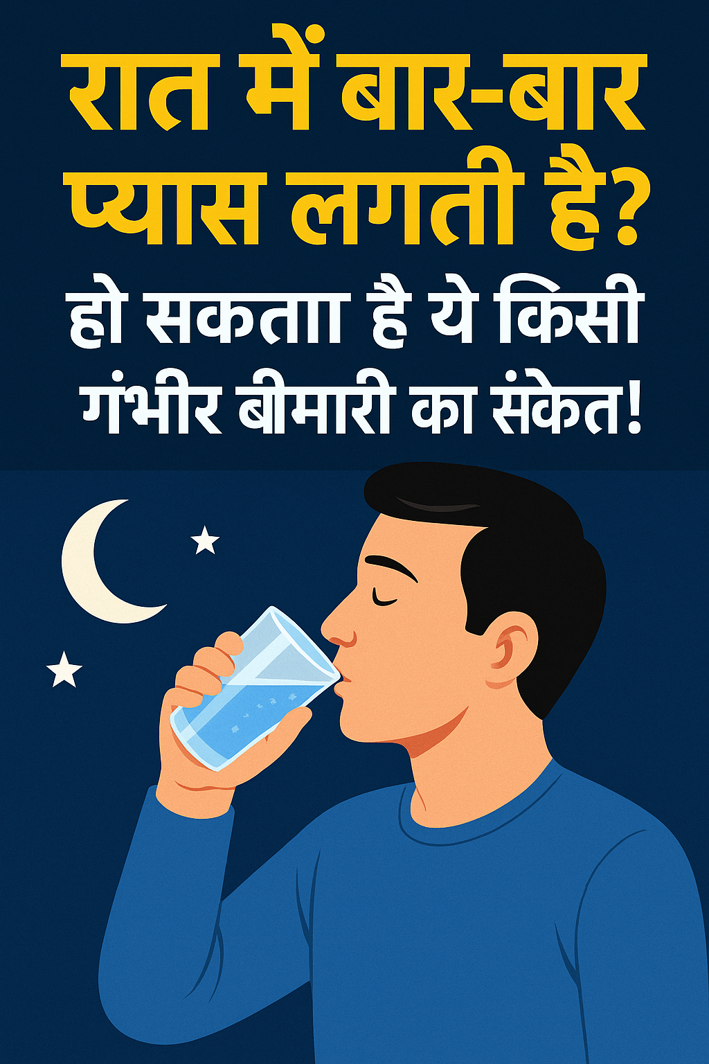 "रात में बार-बार प्यास लगना – बीमारी का संकेत"