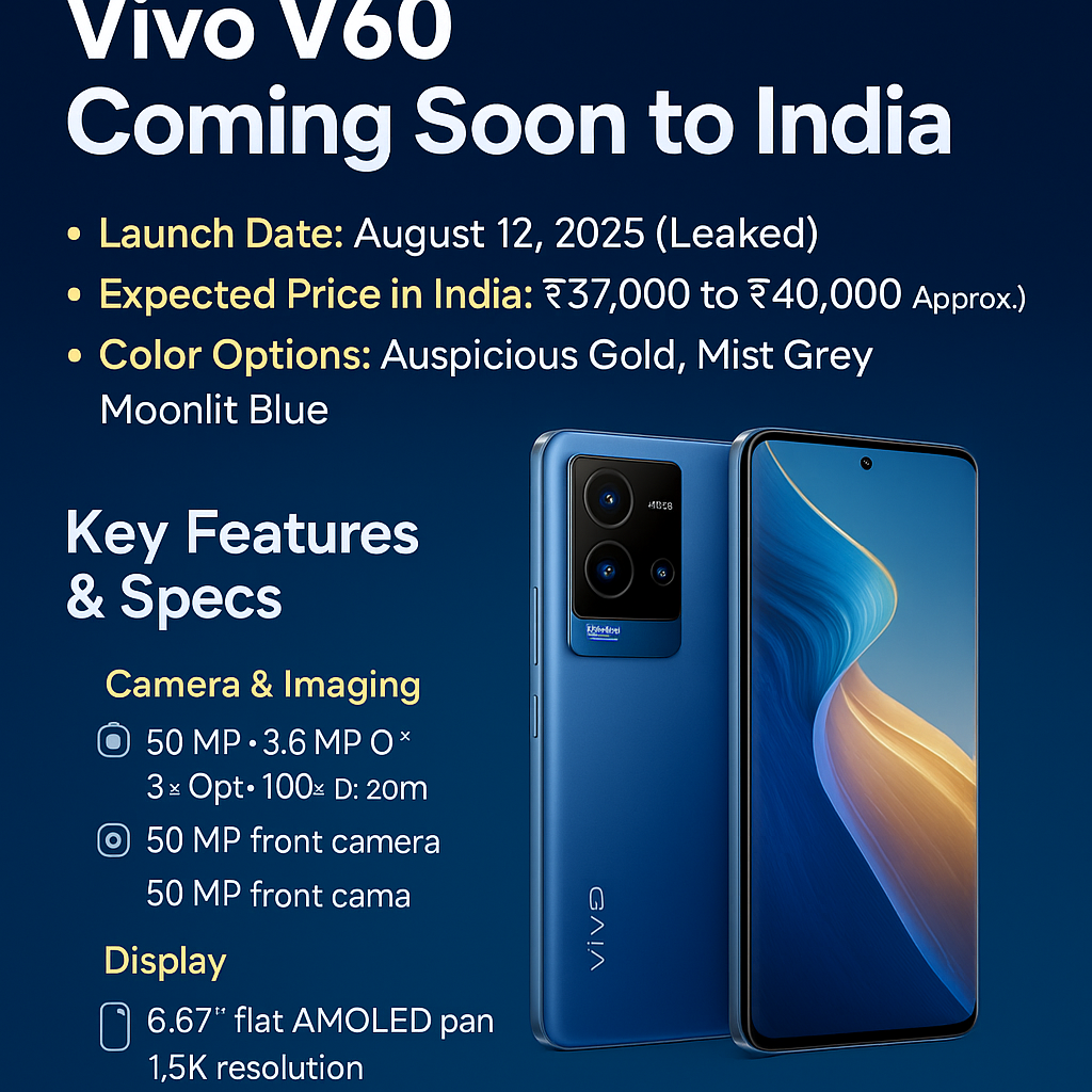 Vivo V60 India Launch Confirmed