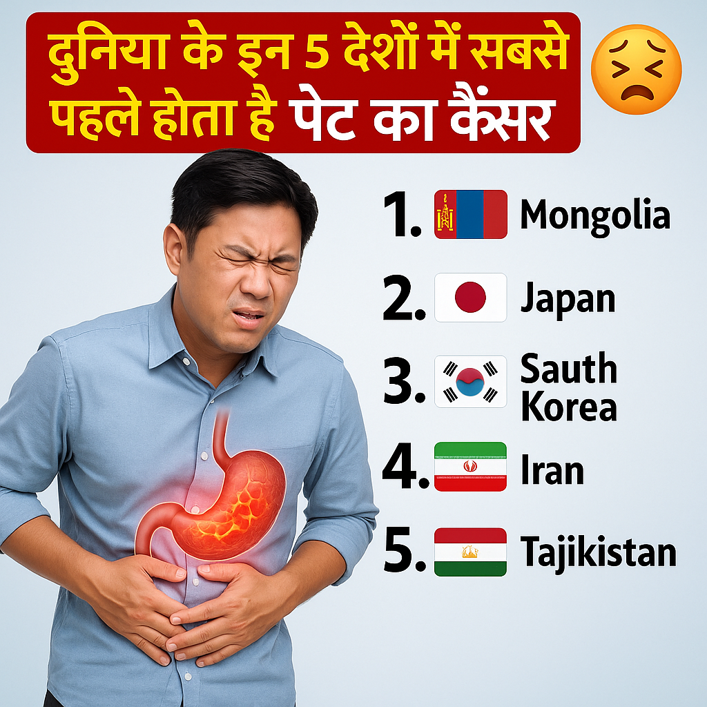 पेट का कैंसर: दुनिया के 5 देश सबसे ज्यादा प्रभावित | लक्षण और उपाय जानें